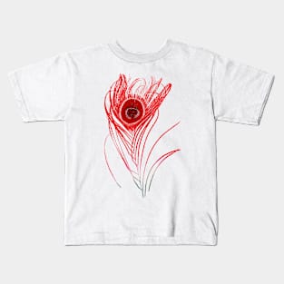 Watermelon Peacock Feather Kids T-Shirt